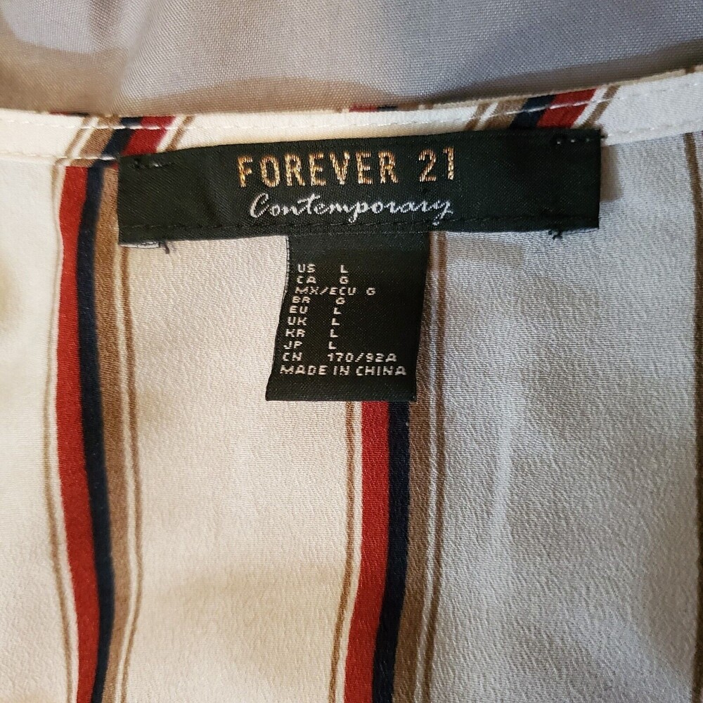 Forever 21 Blouse Top Kimono Wrap Cropped Sz L Bell Sleeve Boho Hippie Festival - Picture 6 of 8
